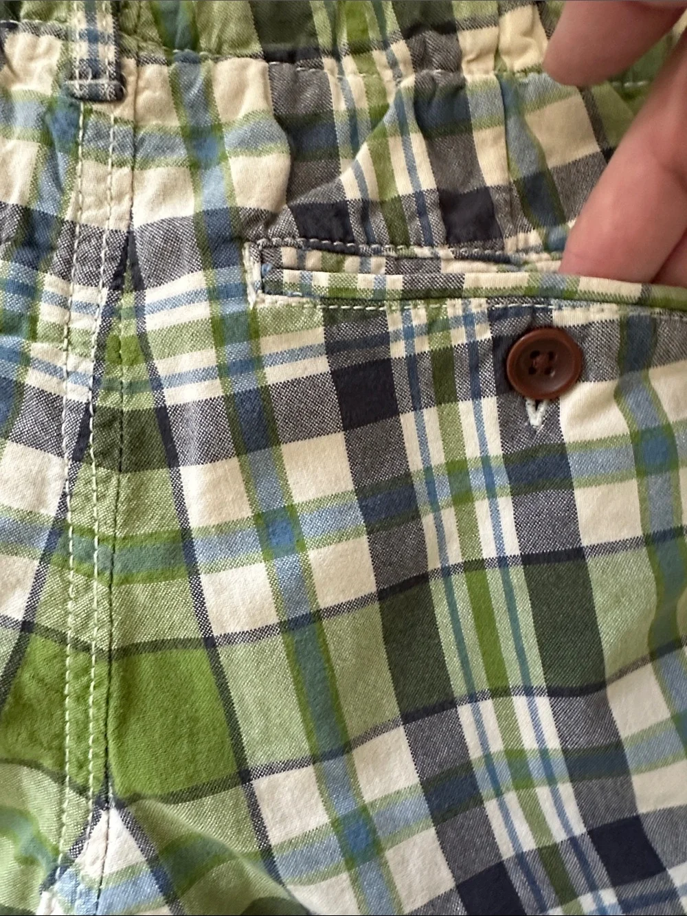 💚 Gap kids boys shorts size 8 youth blue green plaid preppy